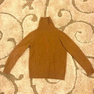Camel coloured cable knit sweater